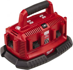 Milwaukee Tool - 18 Volt, 6 Battery Lithium-Ion Power Tool Charger - 30 min to 1 hr to Charge, Pass Through Plug Power Source - Exact Tooling