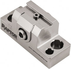 Raptor Workholding - 1-1/4" High x 1" Wide x 2-1/2" Long Dovetail Vise - 3/8" Jaw Opening Capacity, 1/8" High x 1-1/4" Wide Jaw, For 4 & 5 Axis Workholding Systems - Exact Tooling