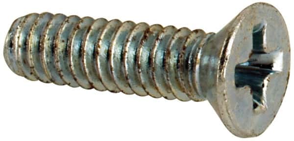 Value Collection - #3-48 UNC, 3/8" OAL Phillips Drive Machine Screw - Flat Head, Grade J82 Steel, Zinc-Plated Finish, Without Washer - Exact Tooling