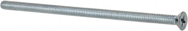 Value Collection - #8-32 UNC, 3-1/2" OAL Phillips Drive Machine Screw - Flat Head, Grade J82 Steel, Zinc-Plated Finish, Without Washer - Exact Tooling