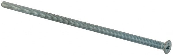 Value Collection - #10-24 UNC, 5-1/2" OAL Phillips Drive Machine Screw - Flat Head, Grade J82 Steel, Zinc-Plated Finish, Without Washer - Exact Tooling