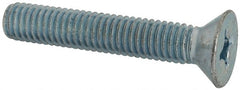 Value Collection - 3/8-16 UNC, 2-1/4" OAL Phillips Drive Machine Screw - Flat Head, Grade J82 Steel, Zinc-Plated Finish, Without Washer - Exact Tooling