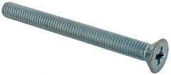 Value Collection - 3/8-16 UNC, 4" OAL Phillips Drive Machine Screw - Flat Head, Grade J82 Steel, Zinc-Plated Finish, Without Washer - Exact Tooling
