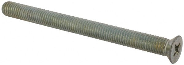 Value Collection - 1/2-13 UNC, 6" OAL Phillips Drive Machine Screw - Flat Head, Grade J82 Steel, Zinc-Plated Finish, Without Washer - Exact Tooling