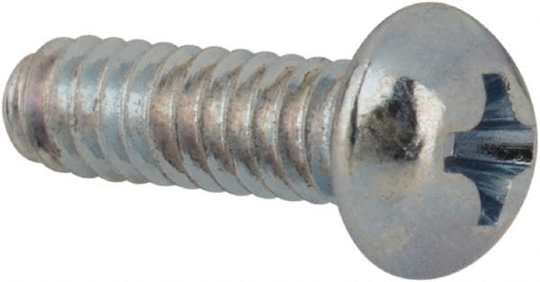 Value Collection - #3-48 UNC, 5/16" Length Under Head Phillips Drive Machine Screw - Round Head, Grade J82 Steel, Zinc-Plated Finish, Without Washer - Exact Tooling