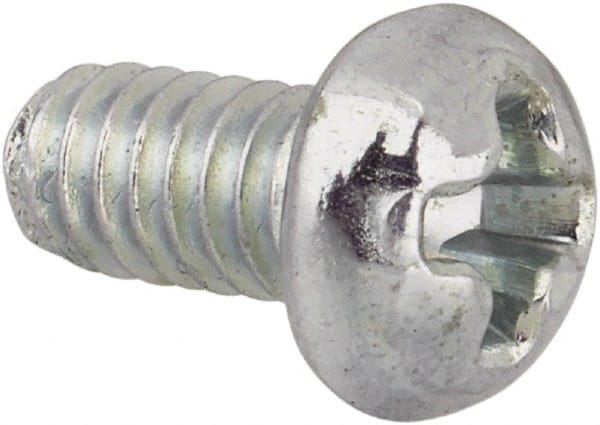 Value Collection - #5-40 UNC, 1/4" Length Under Head Phillips Drive Machine Screw - Round Head, Grade J82 Steel, Zinc-Plated Finish, Without Washer - Exact Tooling