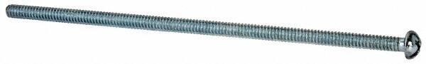 Value Collection - #6-32 UNC, 4" Length Under Head Phillips Drive Machine Screw - Round Head, Grade J82 Steel, Zinc-Plated Finish, Without Washer - Exact Tooling