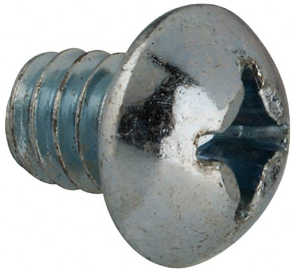 Value Collection - 1/4-20 UNC, 5/16" Length Under Head Phillips Drive Machine Screw - Round Head, Grade J82 Steel, Zinc-Plated Finish, Without Washer - Exact Tooling