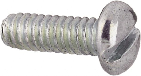 Value Collection - #3-48 UNC, 5/16" Length Under Head Slotted Drive Machine Screw - Pan Head, Grade J82 Steel, Zinc-Plated Finish, Without Washer - Exact Tooling