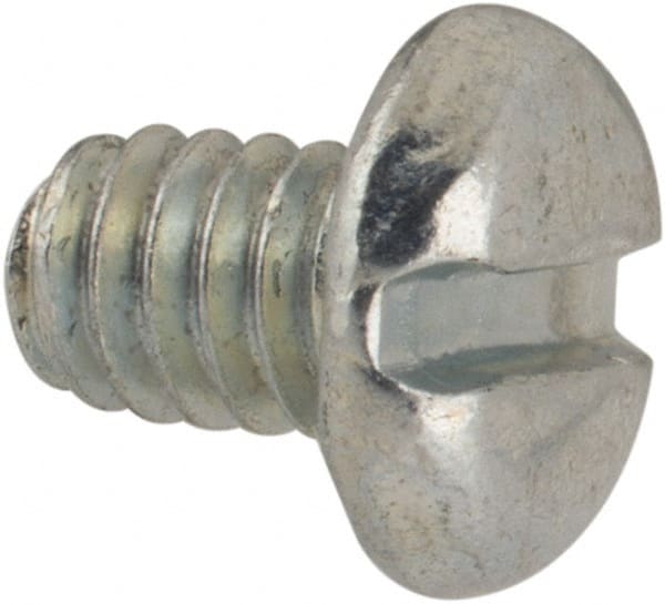 Value Collection - #5-40 UNC, 3/16" Length Under Head Slotted Drive Machine Screw - Pan Head, Grade J82 Steel, Zinc-Plated Finish, Without Washer - Exact Tooling