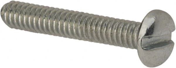 Value Collection - #5-40 UNC, 3/4" Length Under Head Slotted Drive Machine Screw - Pan Head, Grade J82 Steel, Zinc-Plated Finish, Without Washer - Exact Tooling