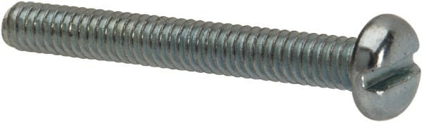 Value Collection - #5-40 UNC, 1" Length Under Head Slotted Drive Machine Screw - Pan Head, Grade J82 Steel, Zinc-Plated Finish, Without Washer - Exact Tooling