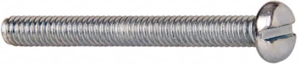 Value Collection - #5-40 UNC, 1-1/4" Length Under Head Slotted Drive Machine Screw - Pan Head, Grade J82 Steel, Zinc-Plated Finish, Without Washer - Exact Tooling