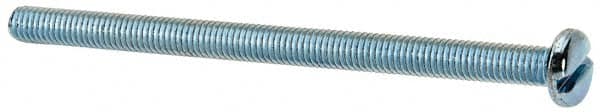 Value Collection - #10-32 UNF, 3" Length Under Head Slotted Drive Machine Screw - Pan Head, Grade J82 Steel, Zinc-Plated Finish, Without Washer - Exact Tooling