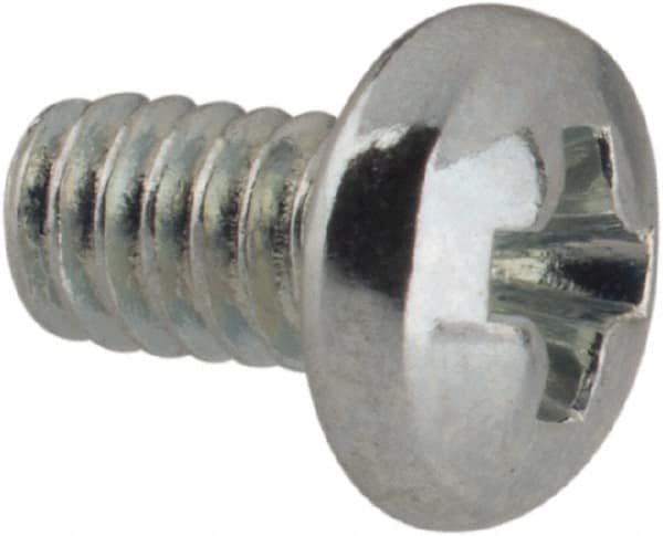 Value Collection - #3-48 UNC, 3/16" Length Under Head Phillips Drive Machine Screw - Pan Head, Grade J82 Steel, Zinc-Plated Finish, Without Washer - Exact Tooling