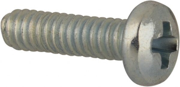 Value Collection - #3-48 UNC, 3/8" Length Under Head Phillips Drive Machine Screw - Pan Head, Grade J82 Steel, Zinc-Plated Finish, Without Washer - Exact Tooling
