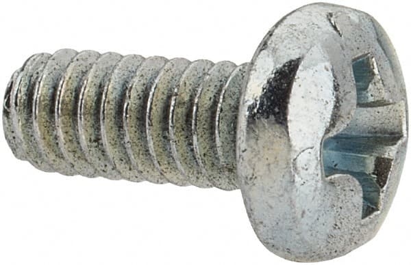 Value Collection - #5-40 UNC, 5/16" Length Under Head Phillips Drive Machine Screw - Pan Head, Grade J82 Steel, Zinc-Plated Finish, Without Washer - Exact Tooling
