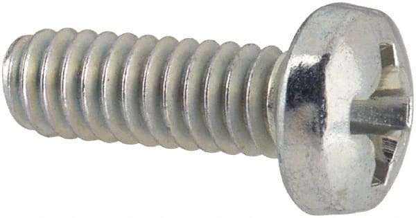 Value Collection - #5-40 UNC, 3/8" Length Under Head Phillips Drive Machine Screw - Pan Head, Grade J82 Steel, Zinc-Plated Finish, Without Washer - Exact Tooling