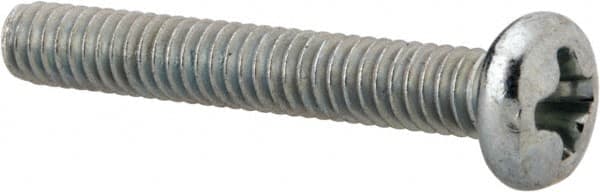 Value Collection - #5-40 UNC, 7/8" Length Under Head Phillips Drive Machine Screw - Pan Head, Grade J82 Steel, Zinc-Plated Finish, Without Washer - Exact Tooling