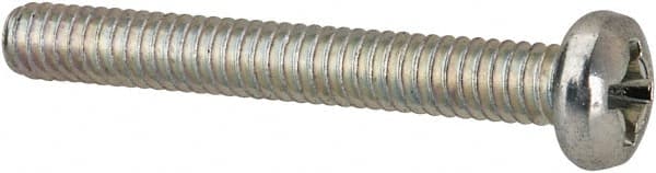Value Collection - #5-40 UNC, 1" Length Under Head Phillips Drive Machine Screw - Pan Head, Grade J82 Steel, Zinc-Plated Finish, Without Washer - Exact Tooling