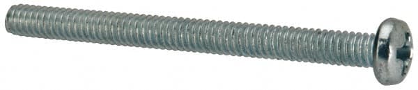 Value Collection - #5-40 UNC, 1-1/2" Length Under Head Phillips Drive Machine Screw - Pan Head, Grade J82 Steel, Zinc-Plated Finish, Without Washer - Exact Tooling
