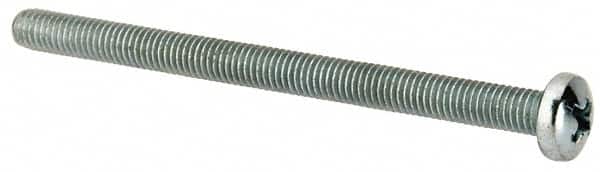 Value Collection - #10-32 UNF, 2-3/4" Length Under Head Phillips Drive Machine Screw - Pan Head, Grade J82 Steel, Zinc-Plated Finish, Without Washer - Exact Tooling