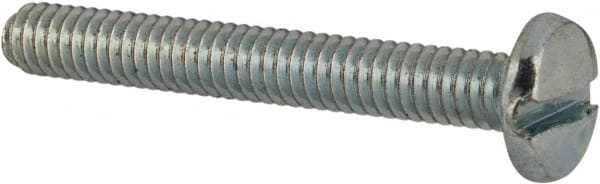 Value Collection - #8-32 UNC, 1-1/4" Length Under Head Slotted Drive Machine Screw - Binding Head, Grade J82 Steel, Zinc-Plated Finish, Without Washer - Exact Tooling