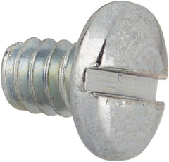 Value Collection - #10-24 UNC, 1/4" Length Under Head Slotted Drive Machine Screw - Binding Head, Grade J82 Steel, Zinc-Plated Finish, Without Washer - Exact Tooling