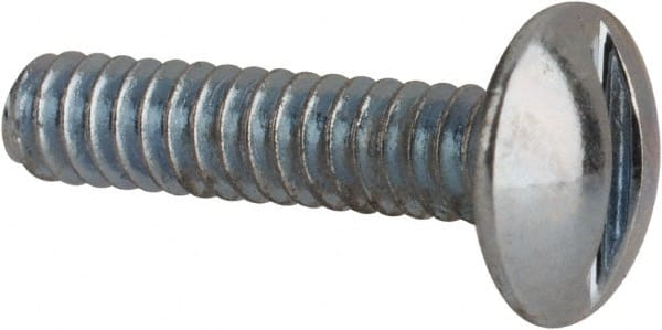 Value Collection - #4-40 UNC, 1/2" Length Under Head Slotted Drive Machine Screw - Truss Head, Grade J82 Steel, Zinc-Plated Finish, Without Washer - Exact Tooling