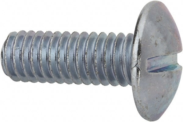 Value Collection - 5/16-18 UNC, 7/8" Length Under Head Slotted Drive Machine Screw - Truss Head, Grade J82 Steel, Zinc-Plated Finish, Without Washer - Exact Tooling
