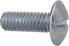 Value Collection - 5/16-18 UNC, 7/8" Length Under Head Slotted Drive Machine Screw - Truss Head, Grade J82 Steel, Zinc-Plated Finish, Without Washer - Exact Tooling