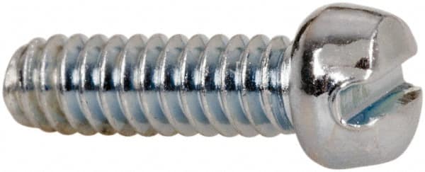 Value Collection - #3-48 UNC, 5/16" Length Under Head Slotted Drive Machine Screw - Fillister Head, Grade J82 Steel, Zinc-Plated Finish, Without Washer - Exact Tooling