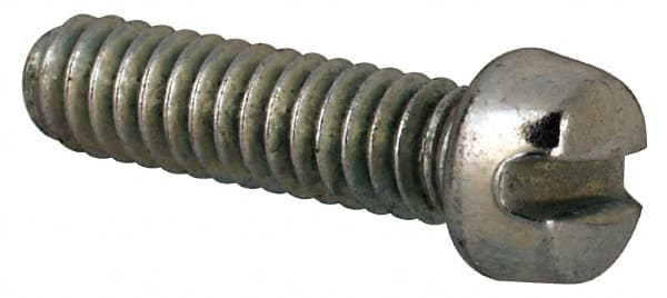 Value Collection - #3-48 UNC, 3/8" Length Under Head Slotted Drive Machine Screw - Fillister Head, Grade J82 Steel, Zinc-Plated Finish, Without Washer - Exact Tooling