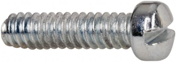 Value Collection - #4-40 UNC, 7/16" Length Under Head Slotted Drive Machine Screw - Fillister Head, Grade J82 Steel, Zinc-Plated Finish, Without Washer - Exact Tooling