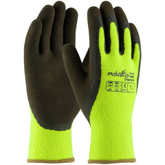 41-1405/S Insulated Seamless Knit - PowerGrab Thermo - HV Lime Acrylic Terry Shell - Latex MicroFinish Grip - Exact Tooling