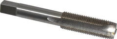 Hertel - 9/16-18 UNF, 3 Flute, Bright Finish, High Speed Steel Spiral Point Tap - Plug Chamfer, Right Hand Thread, 3-19/32" OAL - Exact Tooling