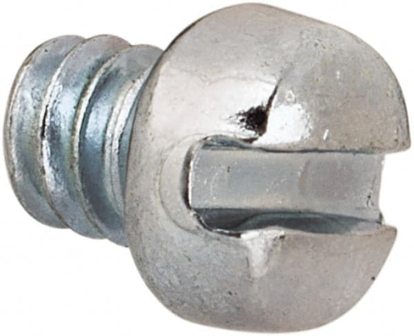 Value Collection - #4-40 UNC, 1/8" Length Under Head Slotted Drive Machine Screw - Fillister Head, Grade J82 Steel, Zinc-Plated Finish, Without Washer - Exact Tooling