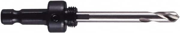 M.K. MORSE - 9/16 to 1-3/16" Tool Diam Compatibility, Hex Shank, High Speed Steel Integral Pilot Drill, Hole Cutting Tool Arbor - 3/8" Min Chuck, Hex Shank Cross Section, Threaded Shank Attachment, For 9/16 to 1-3/16" Hole Saws - Exact Tooling