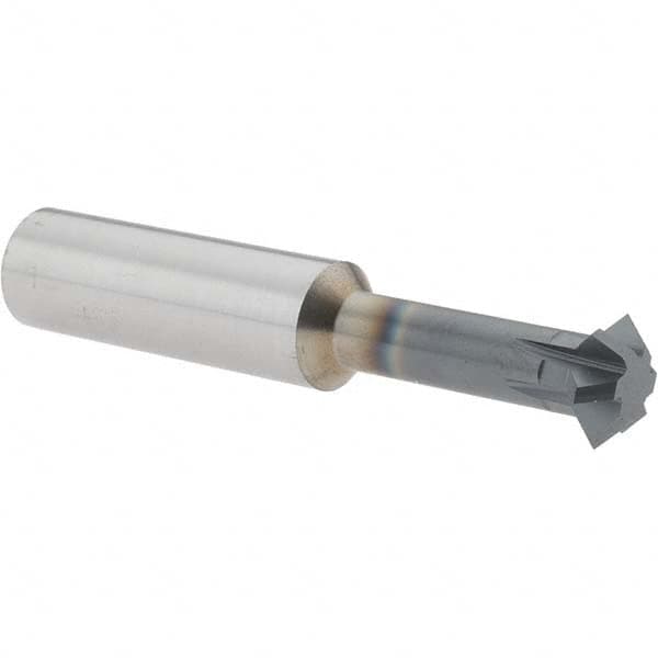 Accupro - 5/8° 5/8" Cut Diam, 0.25" Cut Width, 5/8" Shank, Solid Carbide Double-Angle Cutter - Exact Tooling