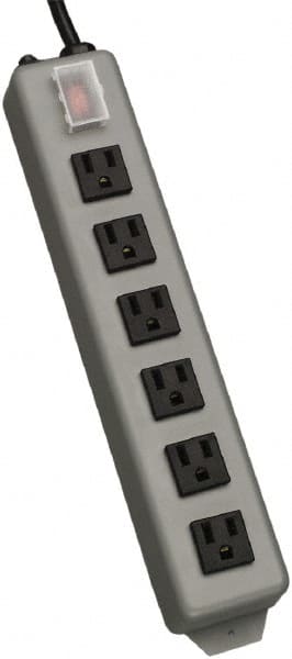 Tripp-Lite - 6 Outlets, 120 VAC15 Amps, 15' Cord, Power Outlet Strip - Keyhole, Tab Mount, 5-15 NEMA Configuration, 13-3/4" Strip - Exact Tooling