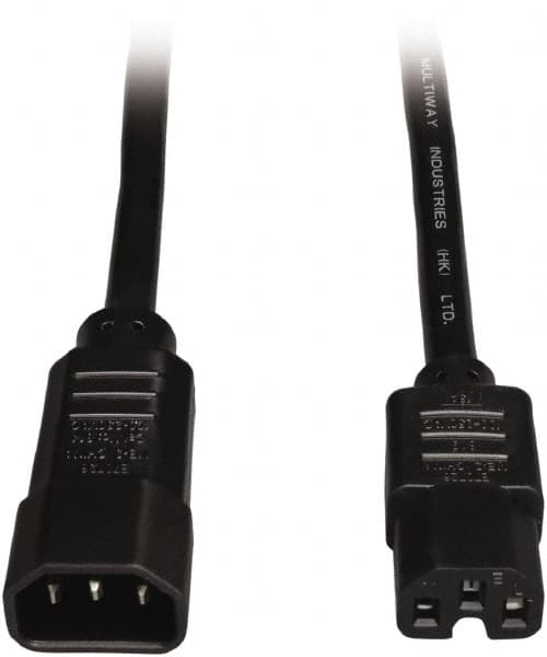 Tripp-Lite - 6', 14/3 Gauge/Conductors, Black Indoor Replacement Cord - 0 Receptacles, 15 Amps, 120 VAC, UL SJT, NEMA IEC-320 - Exact Tooling