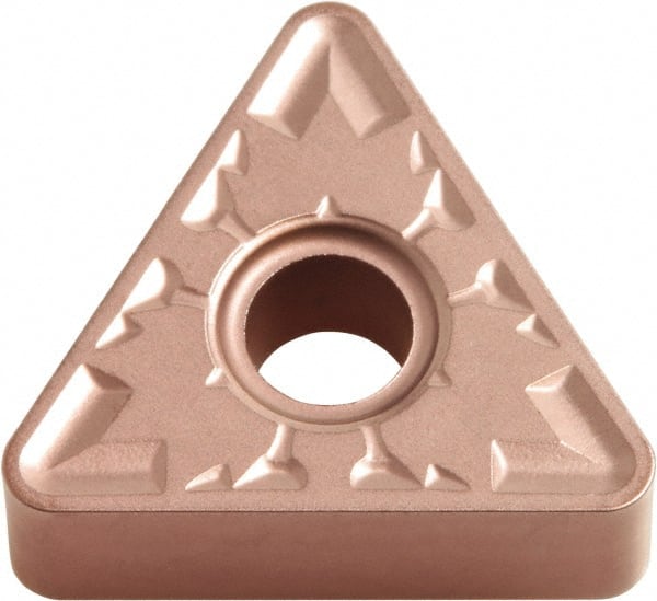Kyocera - TNMG332 ZS Grade CA320 Carbide Turning Insert - TiCN/Al2O3 Finish, 60° Triangle, 3/8" Inscr Circle, 3/16" Thick, 1/32" Corner Radius - Exact Tooling