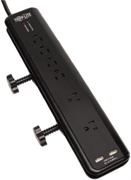Tripp-Lite - 6 Outlets, 120 VAC15 Amps, 6' Cord, Power Outlet Strip - Floor, Keyhole Mount, 5-15 NEMA Configuration, 2-1/2" Strip - Exact Tooling
