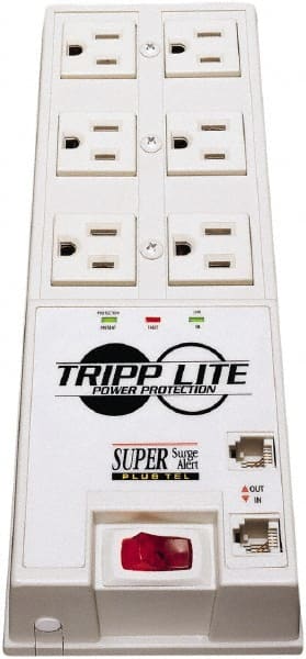 Tripp-Lite - 6 Outlets, 120 VAC15 Amps, 6' Cord, Power Outlet Strip - Floor, Keyhole Mount, 5-15 NEMA Configuration, 9-1/2" Strip - Exact Tooling