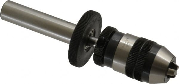 Accupro - 1/2 Inch Shank Diameter Straight Shank Micro Drill Chuck Adapter and Chuck - 1/64 to 1/8 Inch Drill Chuck Capacity - Exact Tooling
