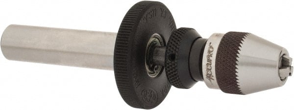 Accupro - 1/2 Inch Shank Diameter Straight Shank Micro Drill Chuck Adapter and Chuck - 1/64 to 1/16 Inch Drill Chuck Capacity - Exact Tooling