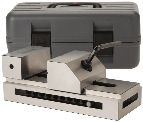 Gibraltar - 3-15/16" Jaw Width, 5" Jaw Opening Capacity, 1.97" Jaw Height, Toolmaker's Vise - Flat Jaw, 0.003" Parallelism, 0.005" Squareness, 280mm OAL x 3.93" OAH - Exact Tooling