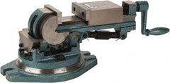 Gibraltar - 3" Jaw Width, 3-1/2" Jaw Opening Capacity, 3-Way Angle Swivel Machine Vise - Manual Operation, 1 Station, 16" Long x 6.3" High x 1-1/4" Deep, Cast Iron - Exact Tooling