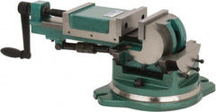 Gibraltar - 5" Jaw Width, 5-23/32" Jaw Opening Capacity, 3-Way Angle Swivel Machine Vise - Manual Operation, 1 Station, 25" Long x 8.46" High x 1-1/2" Deep, Cast Iron - Exact Tooling