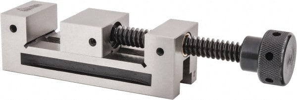 Gibraltar - 1-31/32" Jaw Width, 2-1/2" Jaw Opening Capacity, 1" Jaw Height, Toolmaker's Vise - Flat Jaw, 0.0002" Parallelism, 0.0002" Squareness, 6" OAL x 2.11" OAH - Exact Tooling